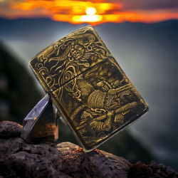 BẬT LỬA ZIPPO BẢN ĐÔNG TRƠN KHẮC 3D HÌNH CHIẾN NGƯ MA VƯƠNG SIÊU SẮC NÉT - Mã SP: ZPKD009