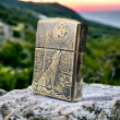 BẬT LỬA ZIPPO BẢN ĐỒNG TRƠN KHẮC 3D HÌNH CON SÓI SIÊU SẮC NÉT