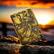 BẬT LỬA ZIPPO BẢN ĐỒNG TRƠN KHẮC HÌNH 3D HỒI LY 9 ĐUÔI SIÊU SẮC NÉT