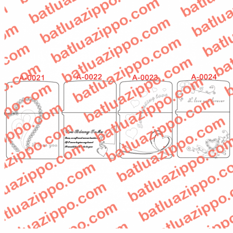Bộ hình khắc trái tim A0021-A0024
