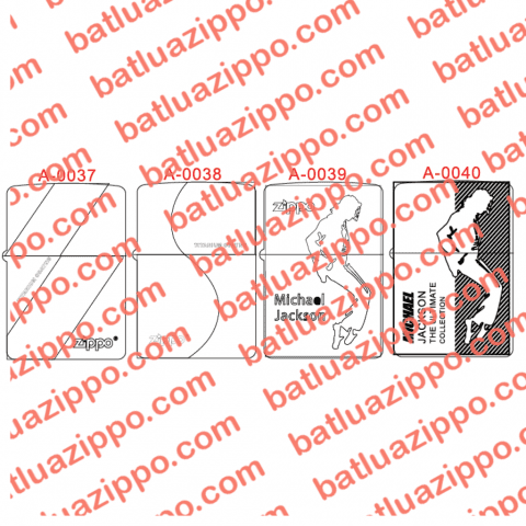 Hình khắc A0037-A0040 dòng kẻ zippo  Michael Jackson