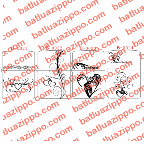 Hình khắc B0021 - B0024 trái tim i love you forever