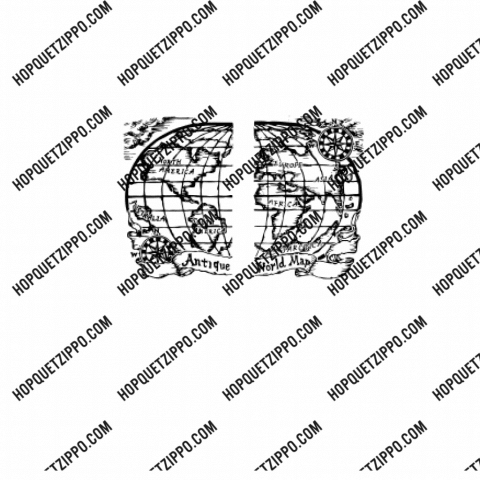 Hình Khắc Bản Đồ Antique World Map