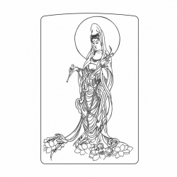 Hình Khắc Bồ Tát Quan Âm Trên Đài Sen - Mã SP: ZPK0244-10