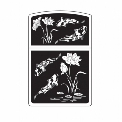 Hình Khắc Cá Chép Bơi Trong Ao Sen - Mã SP: ZPK0263-17