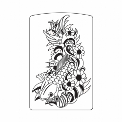 Hình Khắc Cá Chép Và Hoa - Mã SP: ZPK0261-19