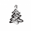 hình khắc cây thông noel ngôi sao