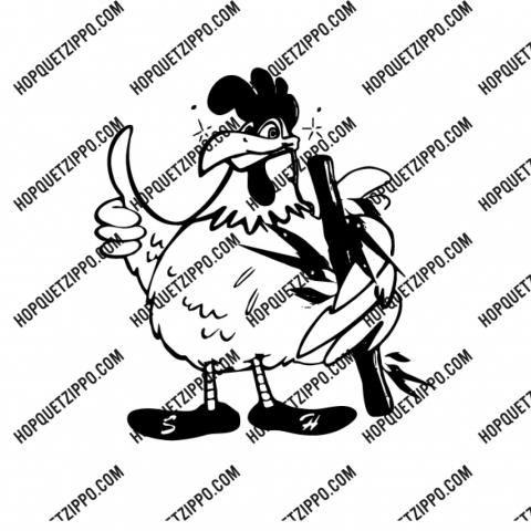 HÌNH KHẮC CHÚ GÀ CẦM GẬY