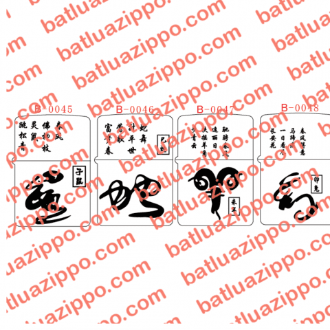Hình khác chữ trung quốc B0045-B0048