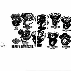 hình khắc HARLEY-DAVIDSON bộ máy - Mã SP: ZPK0491