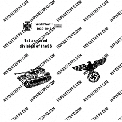 HINH KHẮC HOẠ TIẾT XE TĂNG ĐẠI 1ST ARMORED DIVISION OFTHE SS