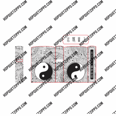 Hình Khắc Hoa Văn Bát Quái Âm Dương