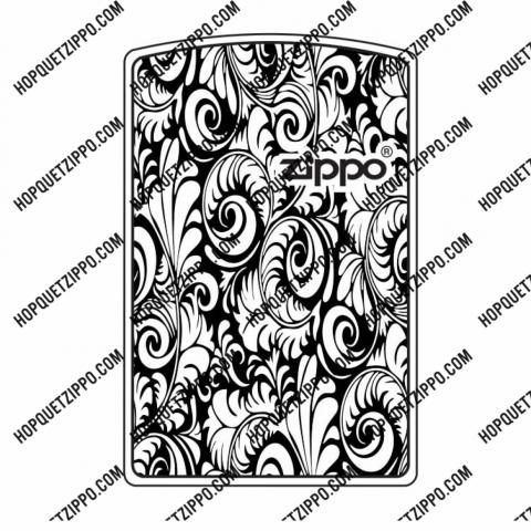 Hình Khắc Hoa Văn Lá Tròn Kèm Lô Gô Zippo