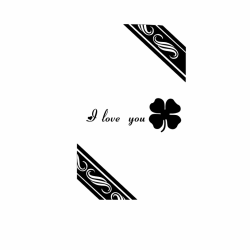 hình khăc i love you cỏ may mắn - Mã SP: ZPK0512