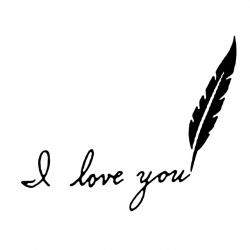 HINH KHẮC ILOVEYOU LÔNG VŨ - Mã SP: ZPK0415