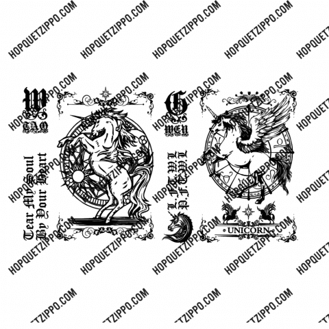 hình khắc ngựa có sừng Unicon