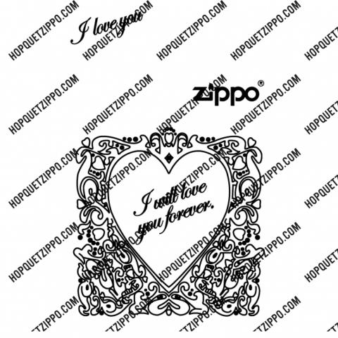 HÌNH KHẮC TRÁI TIM HOA VĂN I WILL LOVE