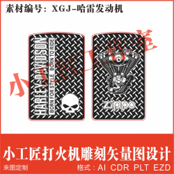 zippo khắc harley-davidson có logo zippo hình đầu lâu có hình động cơ ở giữa - Mã SP: ZPK0545