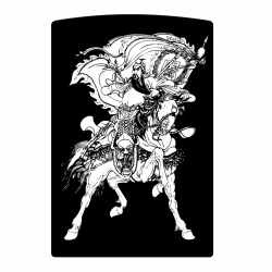 ZIPPO QUAN CÔNG CƯỠI NGỰA CẦM THƯƠNG - Mã SP: ZPK0479